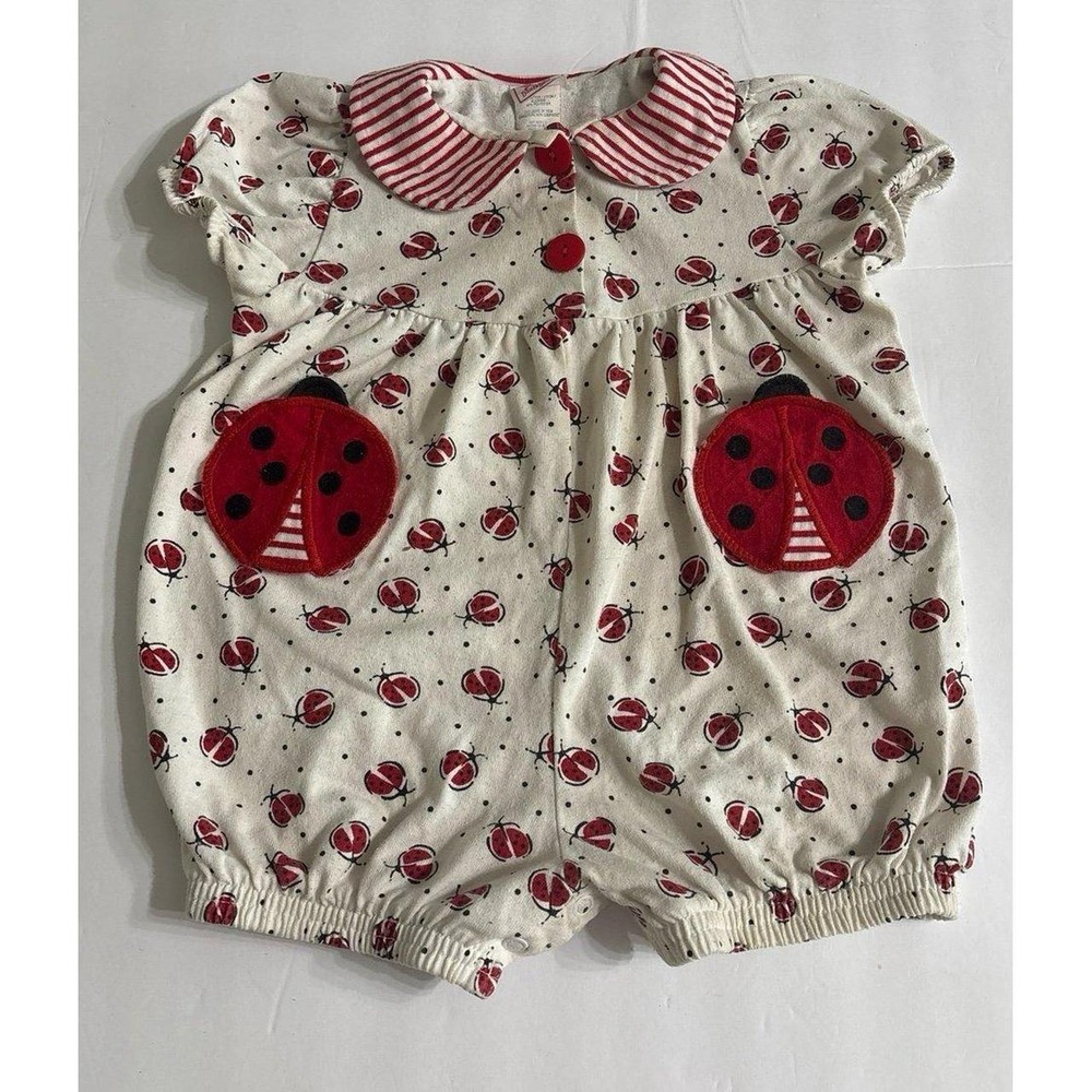 Buster Brown, Vintage Baby Girls Ladybug Romper Outfit (18 Mon)
